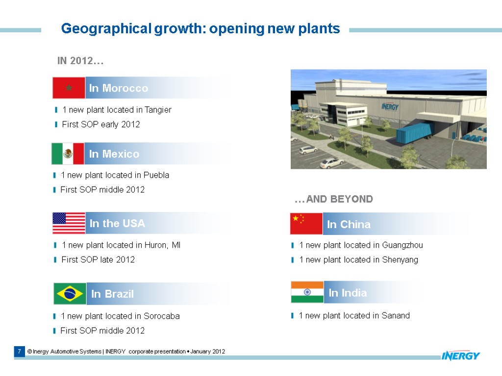 7 © Inergy Automotive Systems | INERGY corporate presentation  January 2012 Geographical growth: